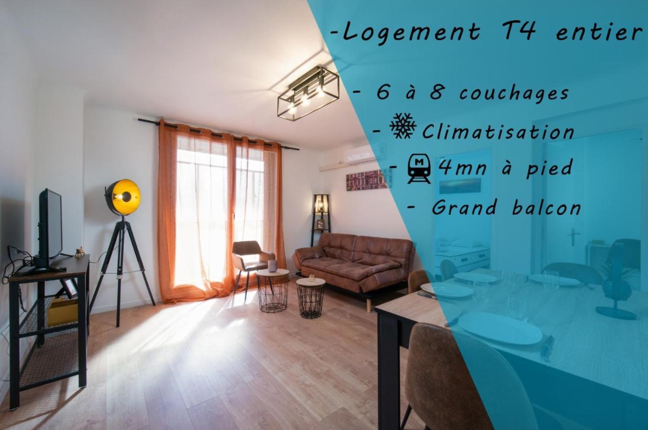 Grand Appartement 3 Chambres Avec Clim Et Balcon 마르세유 외부 사진